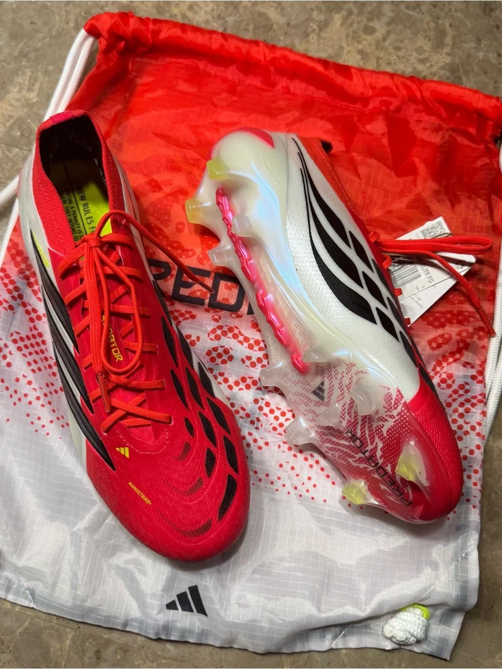 New adidas Predator Elite Fold-Over Tongue Firm Ground Soccer Cleats.